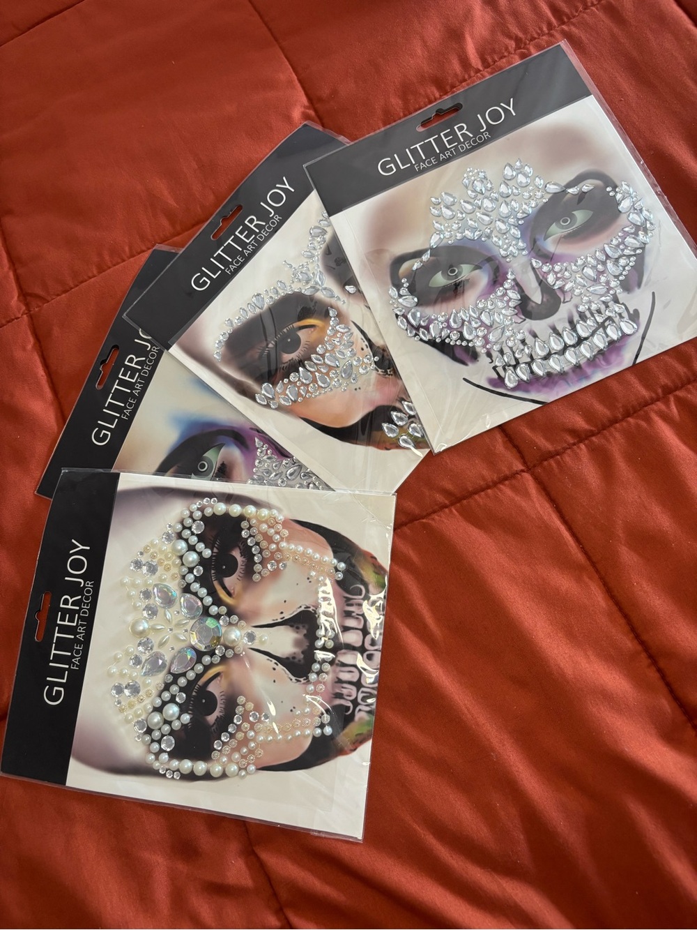Glitter Joy Halloween Temporary Face Art Decor Rhinestone Gems Sugar Skull